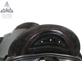 Custom Half Moon Cantle with Swarovskis and Claret Welt