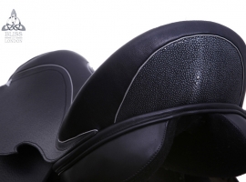 Regency Dressage Galuchat Stingray cantle feature
