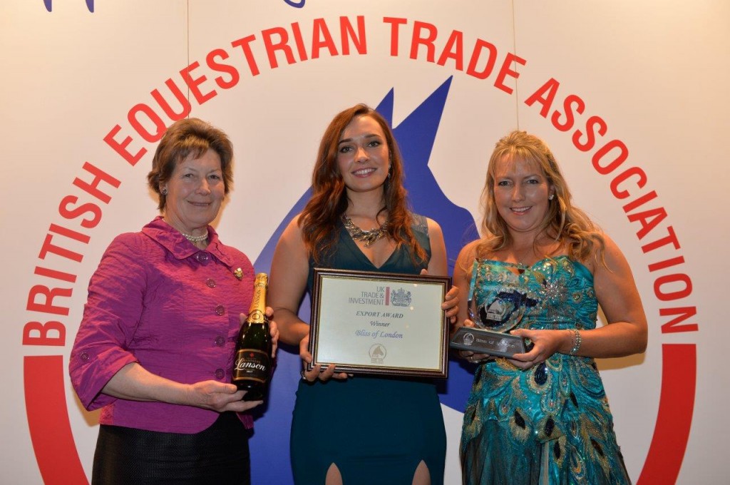 Bliss of London receiving their 2015 UKTI Export Award